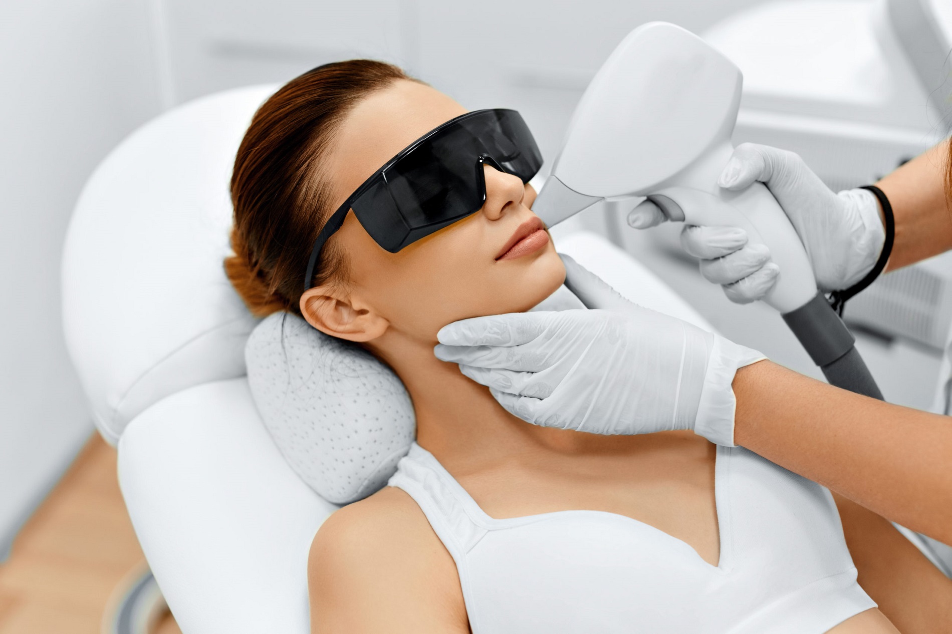Face Care. Facial Laser Hair Removal. Beautician Giving Laser Epilation Treatment To Young Woman's Face At Beauty Clinic. Body Care. Hairless Smooth And Soft Skin. Health And Beauty Concept. | Patrick Bitter MD in Los Gatos, CA